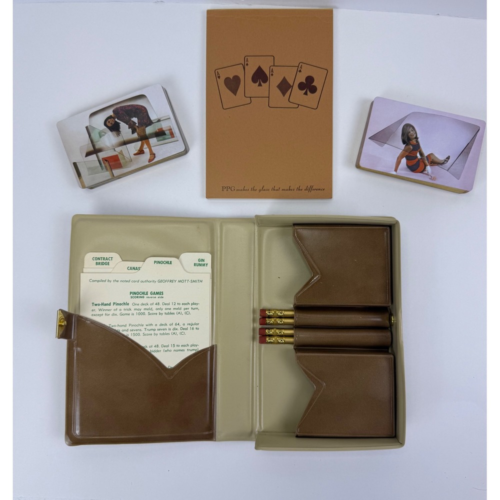 Vintage PPG Industries Vinyl Game Case Congress Playing Cards 1960's MCM